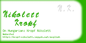 nikolett kropf business card